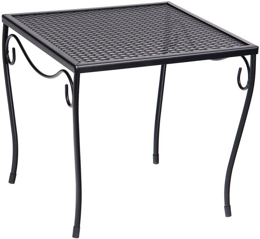 Woodard Wrought Iron Medium 16" Square Mesh Top Side Table Questions & Answers