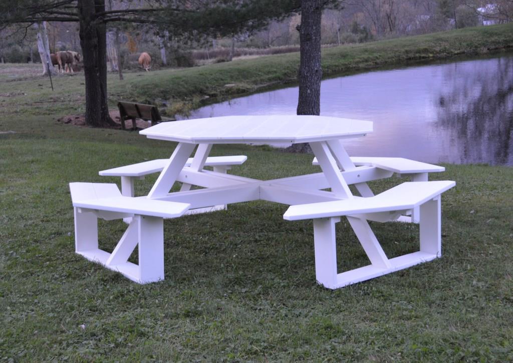Polyresin 54" Octagon Walk-in Picnic Table Questions & Answers