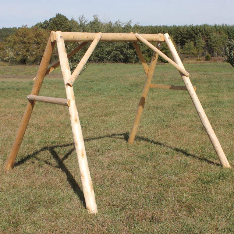 Can this cedar log frame be made to accommodate a 6' (72") wide swing? What would it cost & what weight it hold?