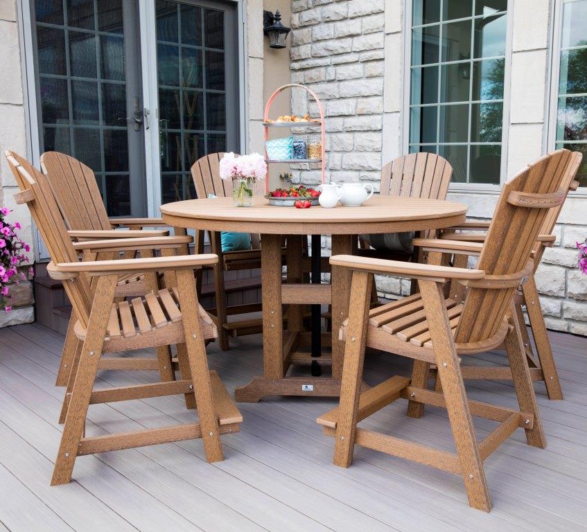 Is there an opening in center of table for umbrella placement. Product in stock or a wait time ?