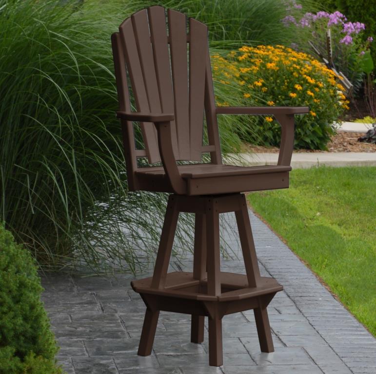 Polyresin Adirondack Swivel Bar Chair with Arms Questions & Answers