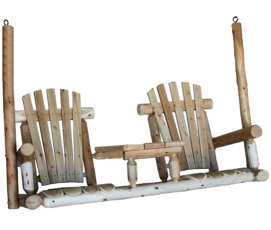 Rustic White Cedar Log Tete A Tete Porch Swing Questions & Answers