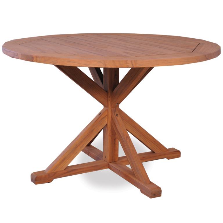 Lloyd Flanders Criss Cross Base Teak 48" Round Dining Table Questions & Answers