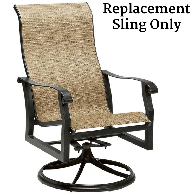 Woodard Cortland Sling High Back Swivel Rocking Dining Arm Chair Replacement Sling Only Questions & Answers