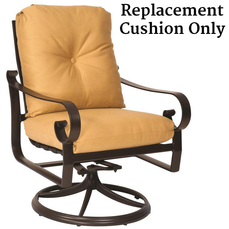 What is the fabric made of for these Woodard belden swivel rocking chairs? What does grade A, B and C mean?