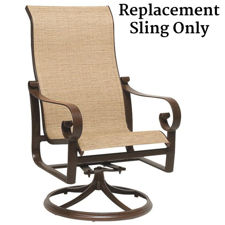 Woodard Belden Sling High Back Swivel Rocking Dining Arm Chair Replacement Sling Only Questions & Answers